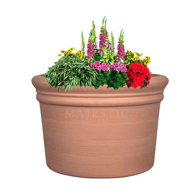 italian plant pots Italian Low Cylindrical Planter — Majestic Fountains and More