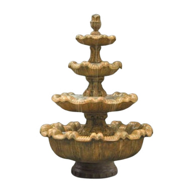 Italian 4 Tiered Fountain with Short Base in Cast Stone - Fiore Stone IT-4 - Majestic Fountains.jpg