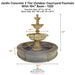 Jardin Concrete 3 Tier Outdoor Courtyard Fountain With 104” Basin - 1320 - Majestic Fountains