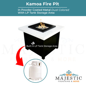 Kamoa Fire Pit in Dual Colored Powder Coated Metal - Majestic Fountains