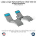 QUICKSHIP Ledge Lounger Signature Chaise & Side Table Set w Headrest Pillows Color Granite Gray -  Side Table With Umbrella Hole - Headrest Pillow Color Aruba - In-Pool Furniture - Majestic Fountains