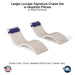 QUICKSHIP Ledge Lounger Signature Chaise Set w Headrest Pillows - Color Cloud - Pillow Captain Navy - In-Pool Furniture - Majestic Fountains