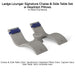 Ledge Lounger Signature Chaise & Side Table Set w Headrest Pillows Color Sandstone  -  Side Table With Umbrella Hole - Headrest Pillow Color Captain navy - In-Pool Furniture - Majestic 