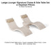 Ledge Lounger Signature Chaise & Side Table Set w Headrest Pillows Color Cloud -  Side Table With Umbrella Hole - Headrest Pillow Color Linen - In-Pool Furniture - Majestic Fountains