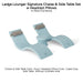Ledge Lounger Signature Chaise & Side Table Set w Headrest Pillows Color Frost -  Side Table Without Umbrella Hole - Headrest Pillow Color Cadet Gray - In-Pool Furniture - Majestic Fountains