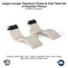 QUICKSHIP Ledge Lounger Signature Chaise & Side Table Set w Headrest Pillows Color Cloud -  Side Table With Umbrella Hole - Headrest Pillow Color Black - In-Pool Furniture - Majestic Fountains