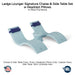 QUICKSHIP Ledge Lounger Signature Chaise & Side Table Set w Headrest Pillows Color Frost -  Side Table With Umbrella Hole - Headrest Pillow Color Captain Navy - In-Pool Furniture - Majestic Fountains
