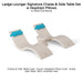 Ledge Lounger Signature Chaise & Side Table Set w Headrest Pillows Color Cloud -  Side Table With Umbrella Hole - Headrest Pillow Color Aruba - In-Pool Furniture - Majestic Fountains