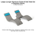 Ledge Lounger Signature Chaise & Side Table Set w Headrest Pillows Color Sandstone  -  Side Table With Umbrella Hole - Headrest Pillow Color Aruba - In-Pool Furniture - Majestic 