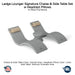 QUICKSHIP Ledge Lounger Signature Chaise & Side Table Set w Headrest Pillows Color Granite Gray -  Side Table Without Umbrella Hole - Headrest Pillow Color linen - In-Pool Furniture - Majestic Fountains