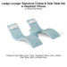 Ledge Lounger Signature Chaise & Side Table Set w Headrest Pillows Color Frost -  Side Table With Umbrella Hole - Headrest Pillow Color White - In-Pool Furniture - Majestic Fountains