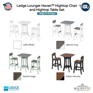 Ledge Lounger Haven™ Hightop Armchair and Hightop Table Set - Patio Furniture  Swatch - Majestic Fountains