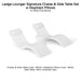 Ledge Lounger Signature Chaise & Side Table Set w Headrest Pillows Color White -  Side Table With Umbrella Hole - Headrest Pillow Color White - In-Pool Furniture - Majestic Fountains