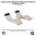 QUICKSHIP Ledge Lounger Signature Chaise & Side Table Set w Headrest Pillows Color Cloud -  Side Table Without Umbrella Hole - Headrest Pillow Color Captain Navy - In-Pool Furniture - Majestic Fountains