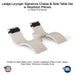 QUICKSHIP Ledge Lounger Signature Chaise & Side Table Set w Headrest Pillows Color Cloud -  Side Table Without Umbrella Hole - Headrest Pillow Color Black- In-Pool Furniture - Majestic Fountains