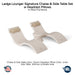 QUICKSHIP Ledge Lounger Signature Chaise & Side Table Set w Headrest Pillows Color Cloud -  Side Table Without Umbrella Hole - Headrest Pillow Color Linen - In-Pool Furniture - Majestic Fountains