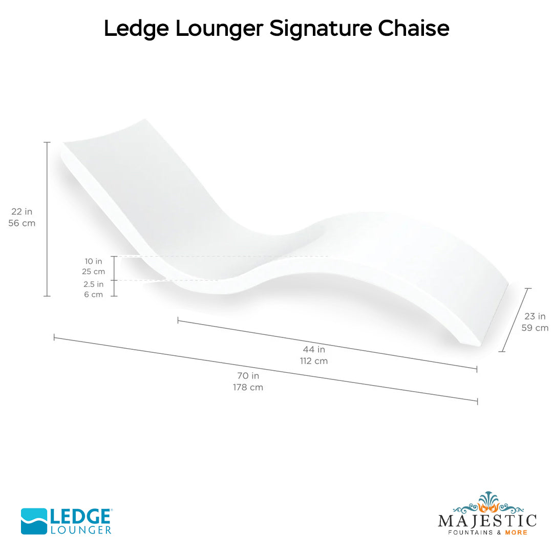 Ledge Lounger Signature Chaise Size - In-Pool Furniture - Majestic Fountains