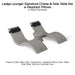 Ledge Lounger Signature Chaise & Side Table Set w Headrest Pillows Color Sandstone  -  Side Table Without Umbrella Hole - Headrest Pillow Color Black - In-Pool Furniture - Majestic 