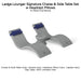Ledge Lounger Signature Chaise & Side Table Set w Headrest Pillows Color Granite Gray -  Side Table With Umbrella Hole - Headrest Pillow Color Captain Navy  - In-Pool Furniture - Majestic 