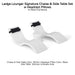 Ledge Lounger Signature Chaise & Side Table Set w Headrest Pillows Color White -  Side Table Without Umbrella Hole - Headrest Pillow Color Black - In-Pool Furniture - Majestic Fountains