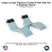 QUICKSHIP Ledge Lounger Signature Chaise & Side Table Set w Headrest Pillows Color Frost -  Side Table With Umbrella Hole - Headrest Pillow Color Black - In-Pool Furniture - Majestic Fountains