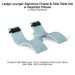 Ledge Lounger Signature Chaise & Side Table Set w Headrest Pillows Color Frost -  Side Table With Umbrella Hole - Headrest Pillow Color Black - In-Pool Furniture - Majestic Fountains