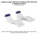 Ledge Lounger Signature Chaise & Side Table Set w Headrest Pillows Color White -  Side Table Without Umbrella Hole - Headrest Pillow Color Captain Navy- In-Pool Furniture - Majestic Fountains