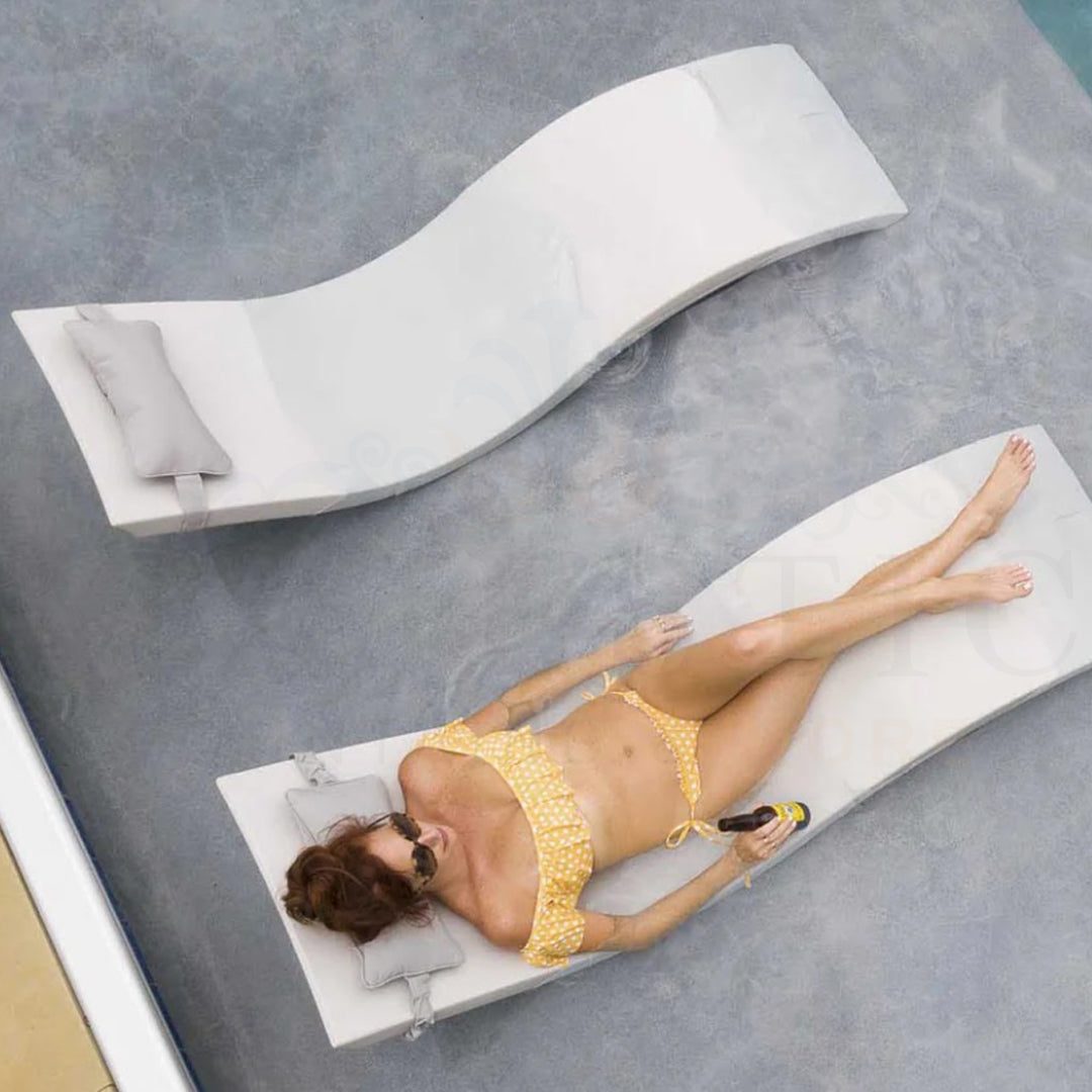 Ledge Lounger Signature Chaise Set w Headrest Pillows - In-Pool Furniture - Majestic Fountains