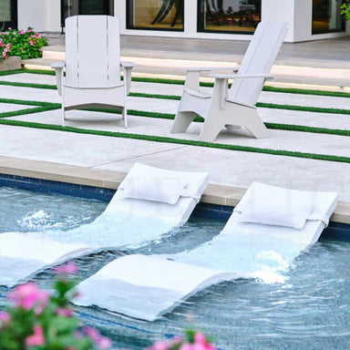 Ledge Lounger Signature Chaise Set w Headrest Pillows - In-Pool Furniture - Majestic Fountains