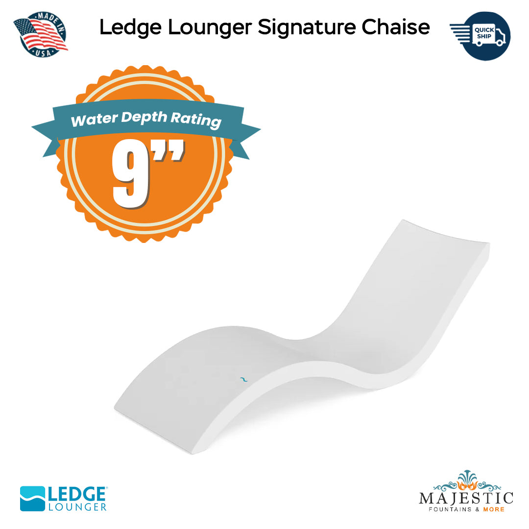 QUICKSHIP Ledge Lounger Signature Chaise Depth  - In-Pool Furniture - Majestic Fountains