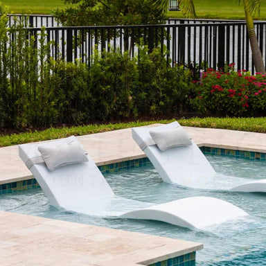 Ledge Lounger Signature Chaise Set w Headrest Pillows - In-Pool Furniture - Majestic Fountains