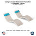 QUICKSHIP Ledge Lounger Signature Chaise Set w Headrest Pillows - Color Cloud - Pillow Aruba - In-Pool Furniture - Majestic Fountains