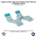 QUICKSHIP Ledge Lounger Signature Chaise & Side Table Set w Headrest Pillows Color Frost -  Side Table Without Umbrella Hole - Headrest Pillow Color Aruba - In-Pool Furniture - Majestic Fountains