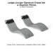Ledge Lounger Signature Chaise Set w Headrest Pillows - Color Granite Gray - Pillow Black - In-Pool Furniture - Majestic Fountains