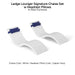 Ledge Lounger Signature Chaise Set w Headrest Pillows - Color White - Pillow Captain Navy - In-Pool Furniture - Majestic Fountains