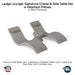 QUICKSHIP Ledge Lounger Signature Chaise & Side Table Set w Headrest Pillows Color Sandstone  -  Side Table With Umbrella Hole - Headrest Pillow Color Cadet Gray - In-Pool Furniture - Majestic Fountains