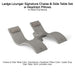 Ledge Lounger Signature Chaise & Side Table Set w Headrest Pillows Color Sandstone -  Side Table With Umbrella Hole - Headrest Pillow Color Cadet Gray  - In-Pool Furniture - Majestic 