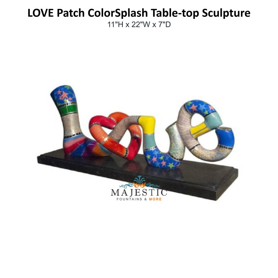 LOVE Patch ColorSplash Table-top Sculpture - Majestic Fountains & More