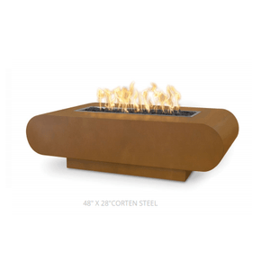 TOP Fires La Jolla Rectangle Fire Pit in Corten Steel by The Outdoor Plus - Majestic Fountains