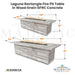 Laguna Rectangle Fire Pit Table in Wood Grain GFRC Concrete Size - Majestic Fountains
