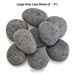 Gray Tumbled Lava Stones - Majestic Fountains
