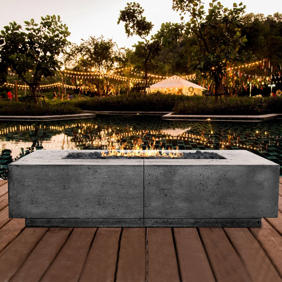 Largo 72 Fire Table PH-488 in GFRC Concrete - Majestic Fountains