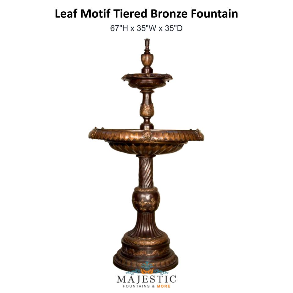Leaf Motif Tiered Bronze Fountain - Majestic Fountains & More