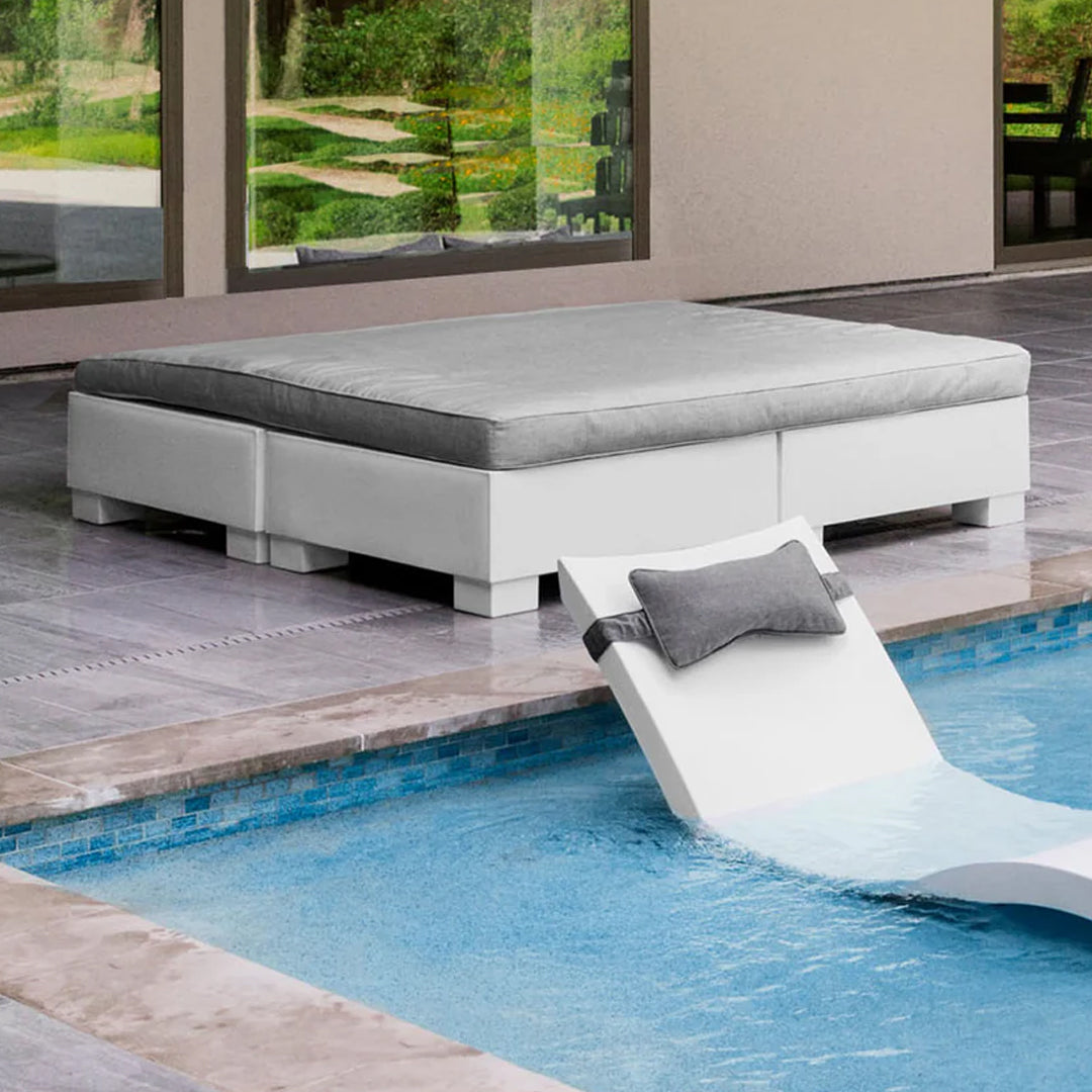 Ledge Lounger Affinity Affinity Square Sunbed with Flat Cushion In-Pool & Patio Furniture - Majestic Fountains