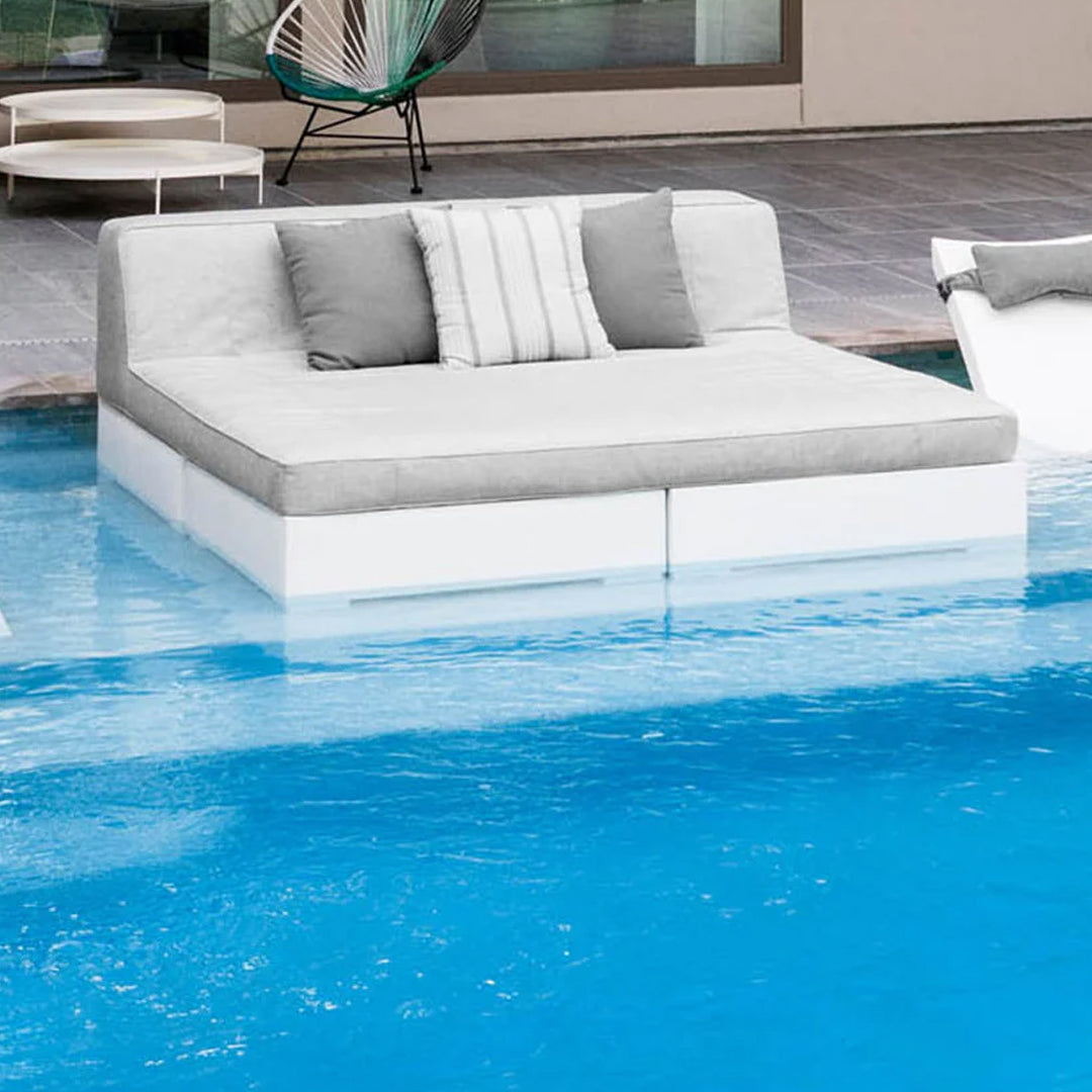 Ledge Lounger Affinity Square Sunbed with Backrest Cushion In-Pool & Patio Furniture - Majestic Fountains