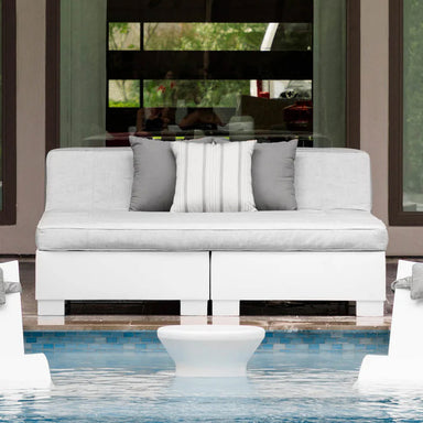 Ledge Lounger Affinity Square Sunbed with Backrest Cushion In-Pool & Patio Furniture - Majestic Fountains
