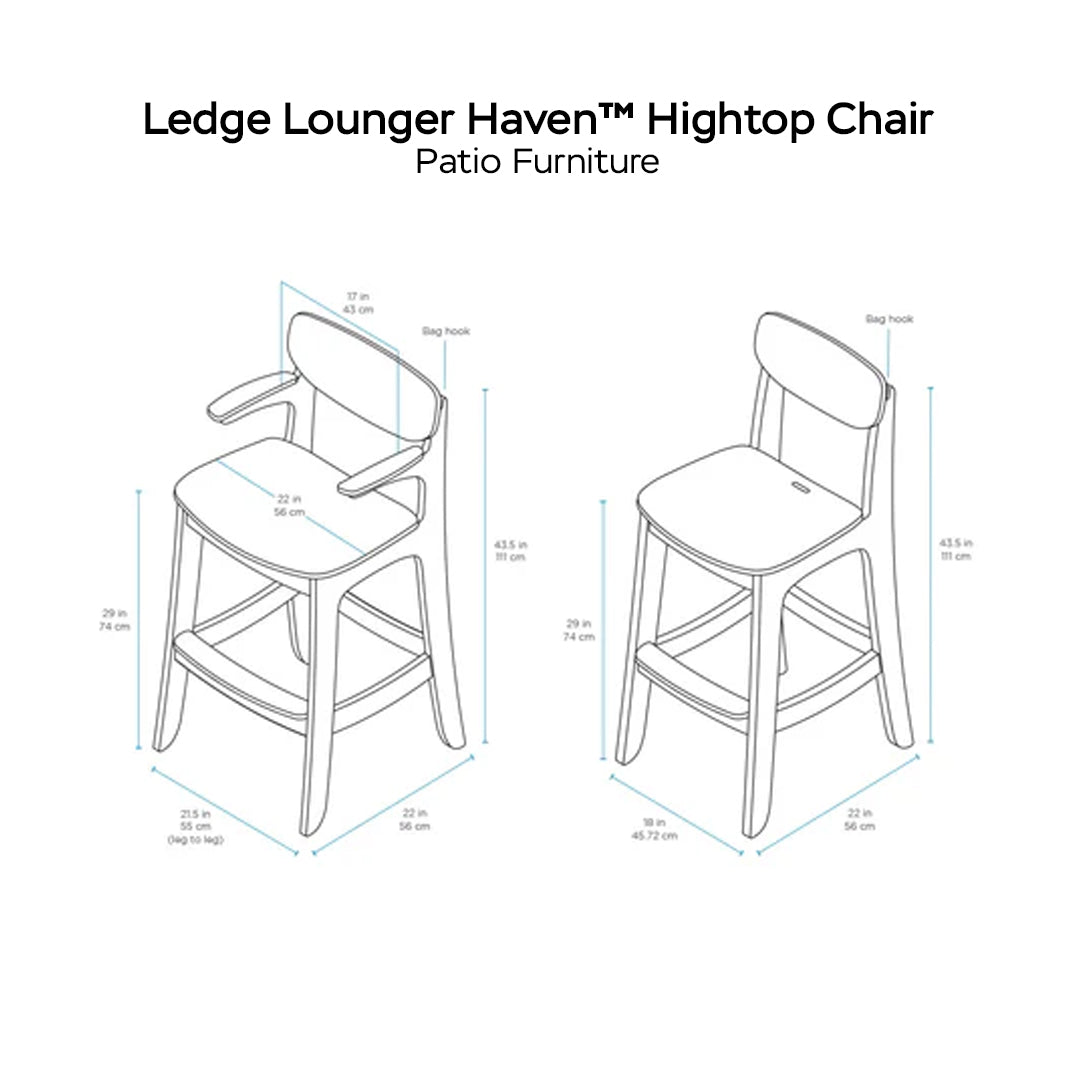 Ledge Lounger Haven™ Hightop Chair and Hightop Table Set - Patio Furniture - Majestic Fountains