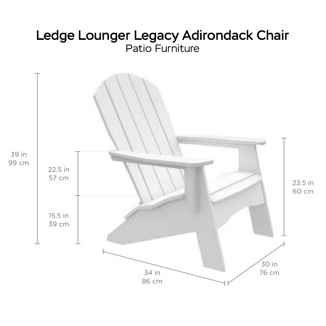 Ledge Lounger Legacy Adirondack Chair - Patio Furniture - Majestic Fountains