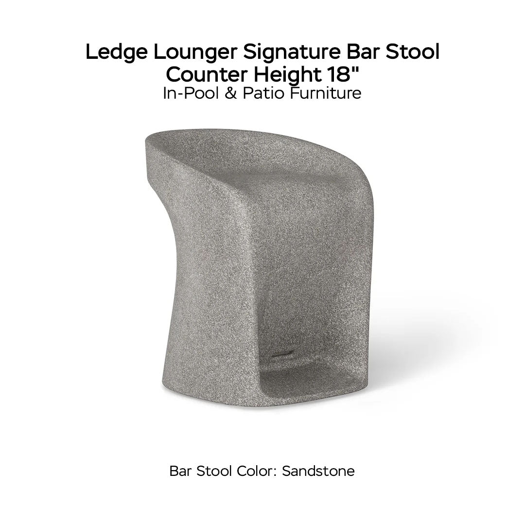 Ledge Lounger Signature Bar Stool -  Counter Height - Majestic Fountains