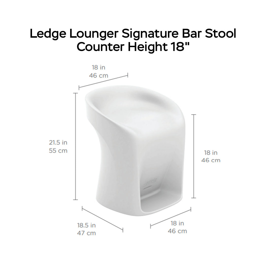 Ledge Lounger Signature Bar Stool -  Counter Height - Majestic Fountains